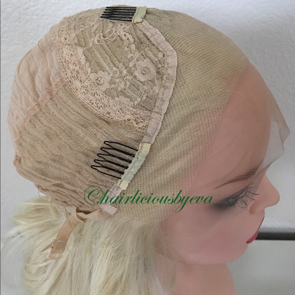 Bob wig blonde wavy layered swiss lace front - Picture 5 of 5